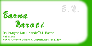 barna maroti business card